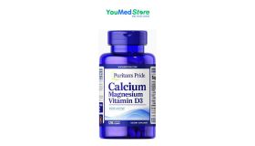 Viên uống bổ sung Calcium Magnesium Vitamin D3 Puritan's Pride chai 120 viên hỗ trợ xương khớp chắc khỏe