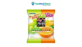 Thạch trái cây Orihiro vị nho xanh và cam (túi 12 gói) hỗ trợ bổ sung vitamin