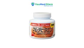 Viên nhai vitamin tổng hợp vị dâu Orihiro 180g lọ 180 viên hỗ trợ tăng cường sức đề kháng, bảo vệ cơ thể