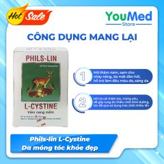 Viên uống Phils-Lin L-Cystine Phil Inter hỗ trợ cải thiện làn da sạm nám, mụn trứng cá, móng tóc gãy rụng (12 vỉ x 5 viên)