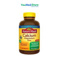Viên uống Nature Made Calcium Magnesium Zinc With Vitamin D3 duy trì hệ xương khớp và tăng đề kháng lọ 300 viên