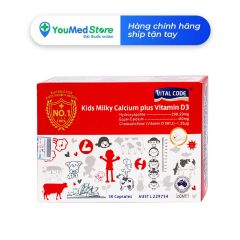 Viên uống cho trẻ Vital Code Kids Milky Calcium Plus Vitamin D3 hộp 30 viên của Úc hỗ trợ phát triển chiều cao, chắc xương cho bé

